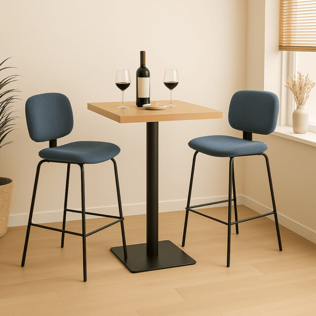 CaliCosy Set van 2 krukken in ribfluweel met zwarte metalen poten h65 cm arus 3079134 large