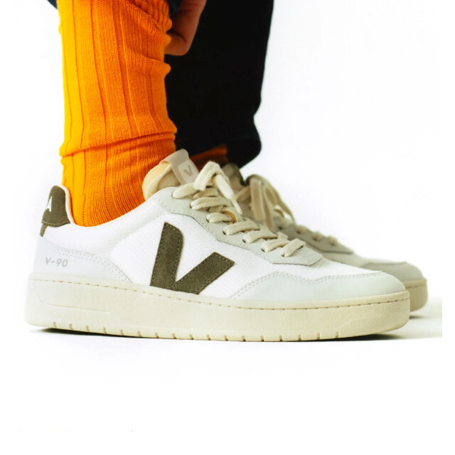 Veja v-90 sneakers b-mesh white kaki lage sneakers unisex VD1720484 large