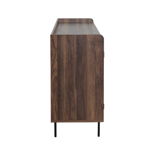 CaliCosy Dressoir met 3 deuren in notenhoutdecor en fronten van stof l140 cm jetson 3205796 large