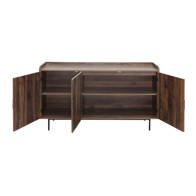 CaliCosy Dressoir met 3 deuren in notenhoutdecor en fronten van stof l140 cm jetson 3205796 large