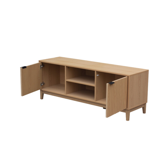 CaliCosy Tv-meubel met 2 open vakken en 2 deuren met geribbelde fronten l140 cm bologne 3205800 large