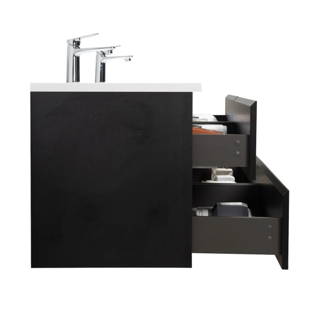 Badplaats Badkamermeubel set angela 160 cm zwart badmeubel met 3193348 large