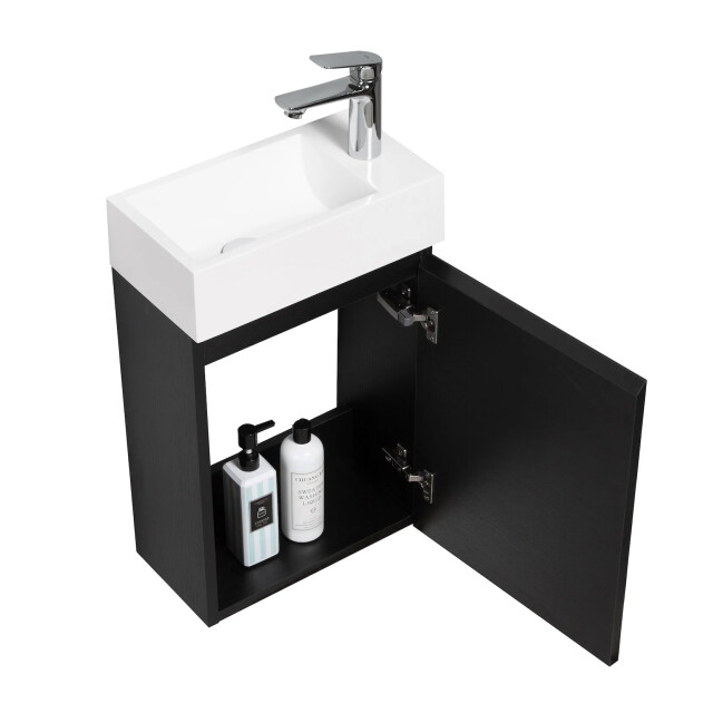 Badplaats Toiletmeubel angela 40 x 22 cm zwart fonteinmeubel met wastafel 3181348 large