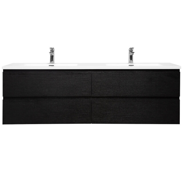 Badplaats Badkamermeubel set angela 160 cm zwart badmeubel met 3193348 large