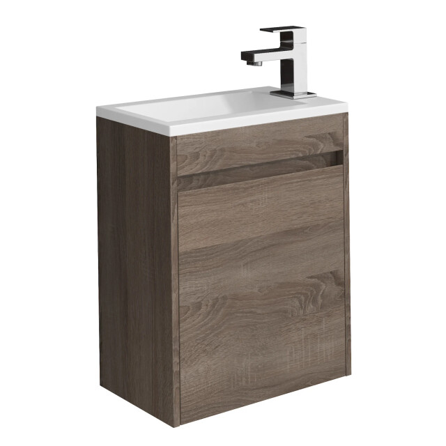Badplaats Toiletmeubel sinta 40 x 22 cm licht bruin fonteinmeubel met witte 3181054 large