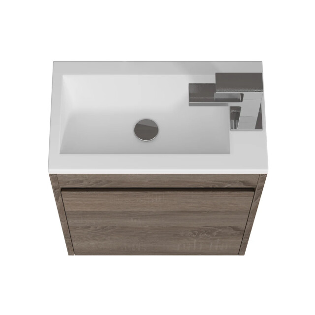 Badplaats Toiletmeubel sinta 40 x 22 cm licht bruin fonteinmeubel met witte 3181054 large