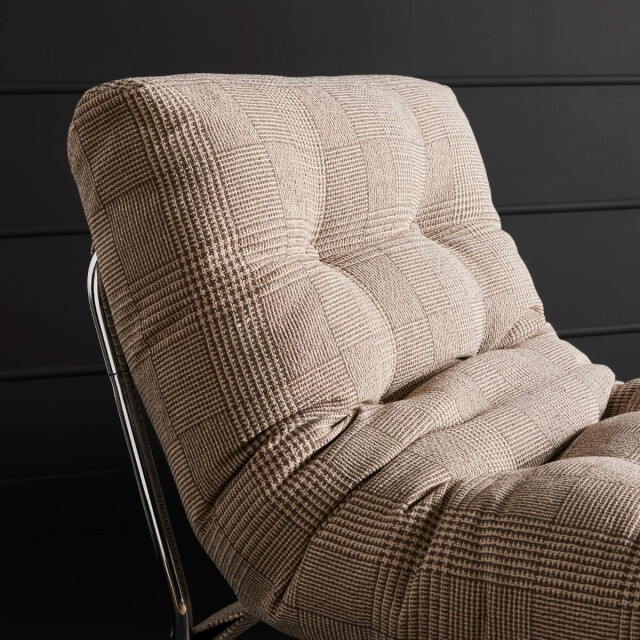 Signature Grijze stoffen fauteuil met chromen poten sorbonne 2931723 large