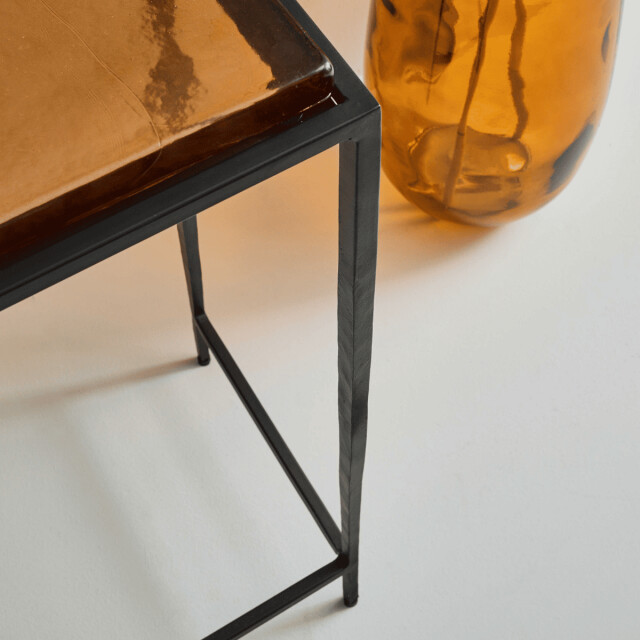 CaliCosy Grote console van gerookt glas en zwart metaal l110 cm igloo 3196906 large