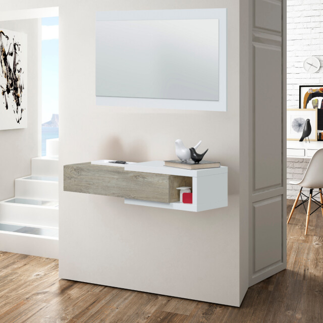 CaliCosy Hangende console omkeerbaar met 1 lade en 1 spiegel l95 cm noon 2982042 large