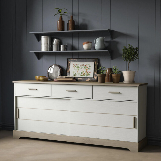 CaliCosy Buffet 2 schuifdeuren 3 laden l200 cm cottage 2932041 large
