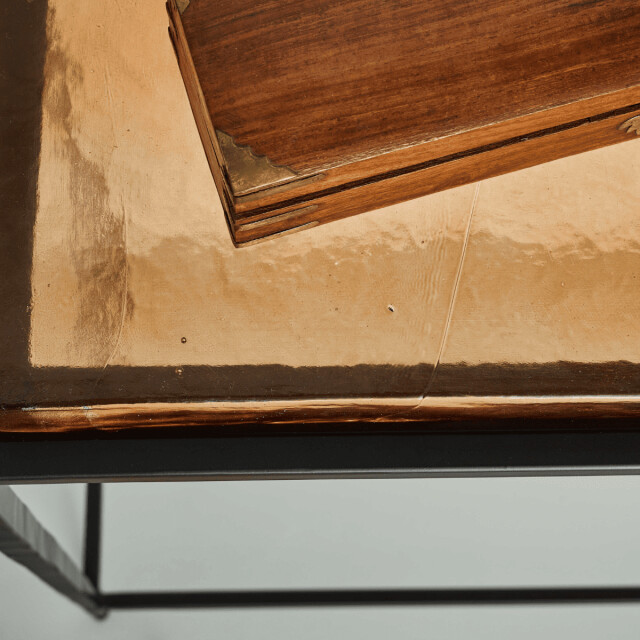 CaliCosy Grote console van gerookt glas en zwart metaal l110 cm igloo 3196906 large