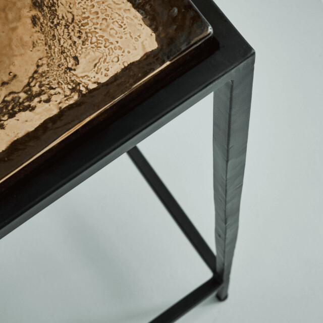 CaliCosy Kleine console van gerookt glas en zwart metaal l80 cm igloo 3196927 large