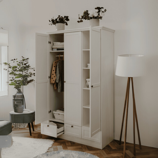 CaliCosy Kast 3 deuren en 3 lades wit l120 cm landwood 3059341 large