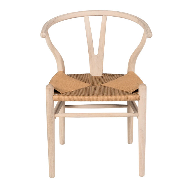 Signature Set van 2 eikenhouten stoelen met gebleekte afwerking en rieten zitting oslo 2929832 large