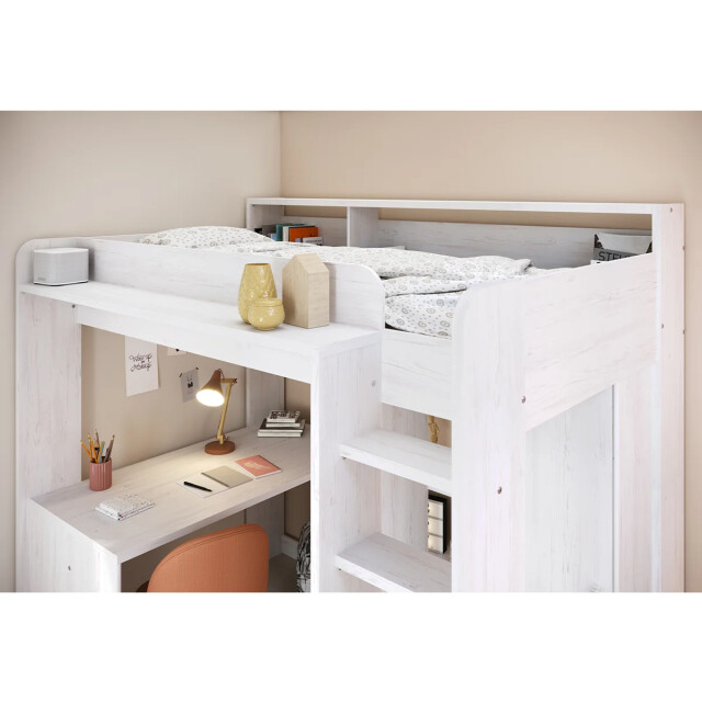 CaliCosy Hoogslaper wit met bureau en opbergruimte 90x200 cm higher 2930597 large