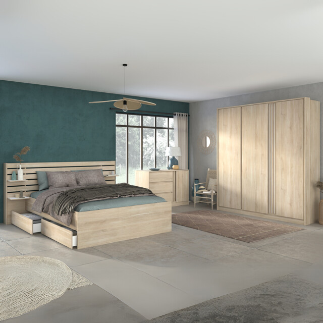 CaliCosy Bedframe 140x190-200 with 2 drawers escale 2930714 large