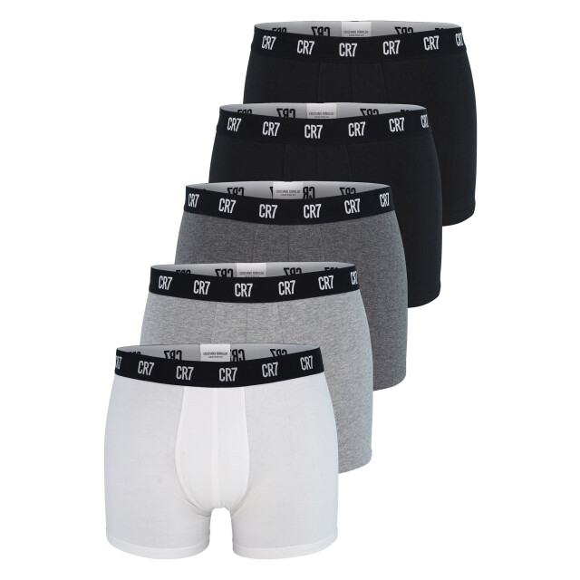 CR7 Heren boxershorts korte pijp multipack katoen 5-pack wit/grijs/zwart 300-8106-49-2400 large