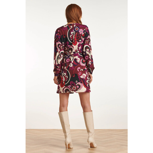 Smashed Lemon 23741-380-998 multi e bloemenprint v-hals jurk voor dames | 23741-380-998 large