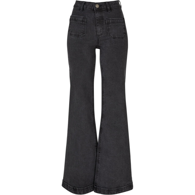 Urban Classics Dames denim vintage flared jeans UTTN550_blackwash large
