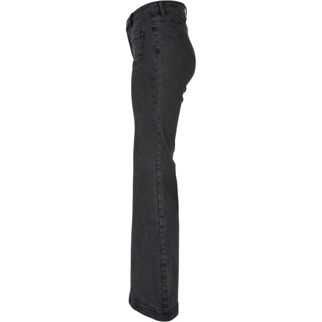 Urban Classics Dames denim vintage flared jeans UTTN550_blackwash large