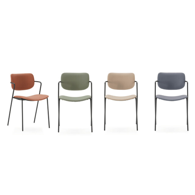 CaliCosy Set van 2 stoelen met zwarte metalen poten l49 cm maika 3078774 large