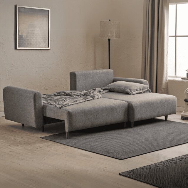 CaliCosy Hoekbank met slaapfunctie en rechtse chaise longue in stof l246 cm mane 3079648 large