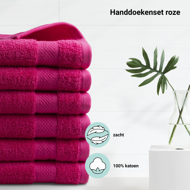 DoubleDry Hotel handdoeken 50 x 100 cm – set van 6 – 100% katoen 500 g/m2 – 2826014 large