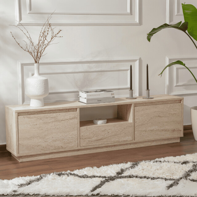CaliCosy Tv-meubel met 3 neerklapbare deuren en 1 open vak l160 cm vanguard 3060542 large