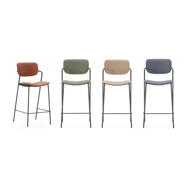 CaliCosy Set van 2 krukken met zwarte metalen poten h66 cm maika 3079154 large