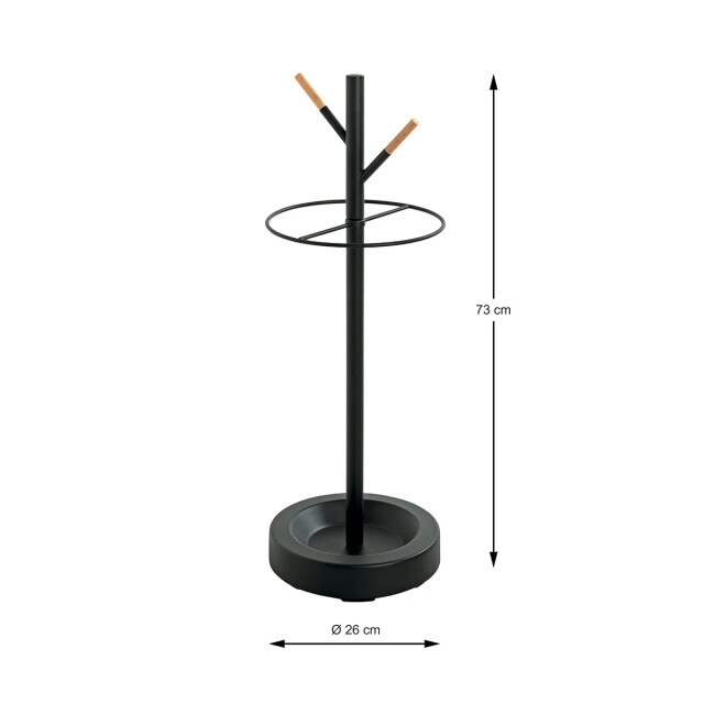 CaliCosy Paraplubak van beukenhout en zwart metaal h73 cm 2950897 large
