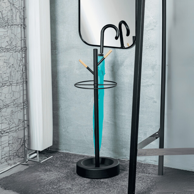 CaliCosy Paraplubak van beukenhout en zwart metaal h73 cm 2950897 large