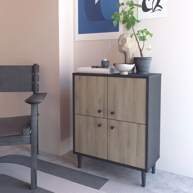 CaliCosy Klein 4-deurs hout buffet l61cm arty 2937101 large