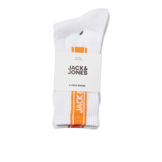 Jack & Jones Heren sportsokken jacseth tennissokken 3-pack wit 12268658 large