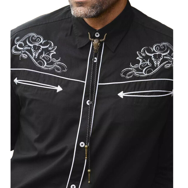 Atlas For Men Heren buffel bolo stropdas UTAF1484_black large