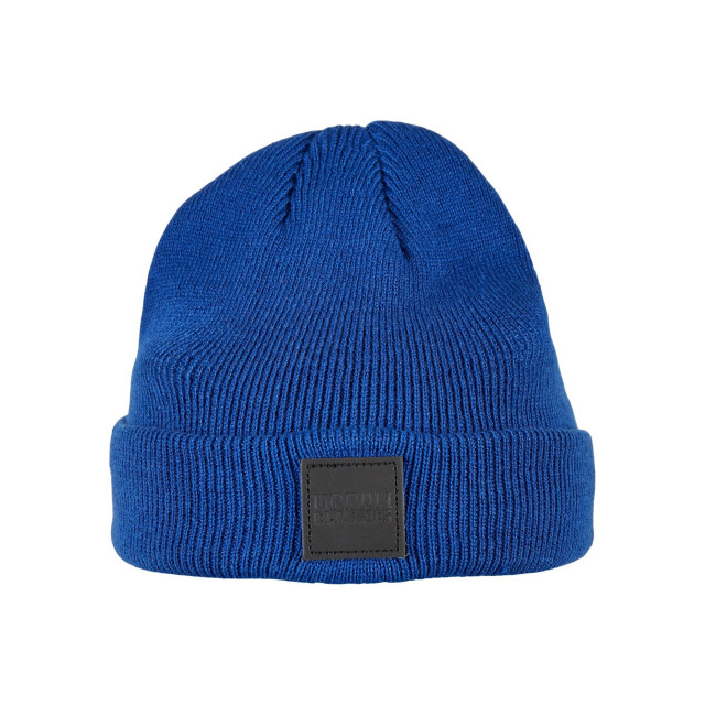 Urban Classics Childrens/kids patch leather patch logo beanie (set van 2) UTTN519_blackroyalblue large