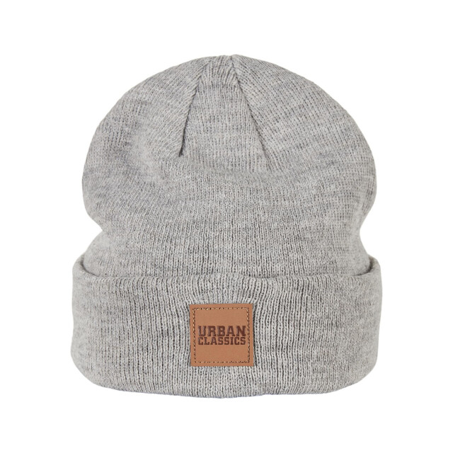 Urban Classics Childrens/kids patch leather patch logo beanie (set van 2) UTTN519_blackgrey large