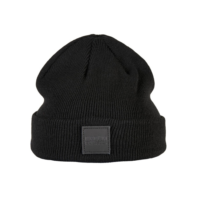 Urban Classics Childrens/kids patch leather patch logo beanie (set van 2) UTTN519_blackroyalblue large