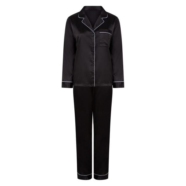 Towel City Dames satijnen lange pyjama set UTLT5140_black large