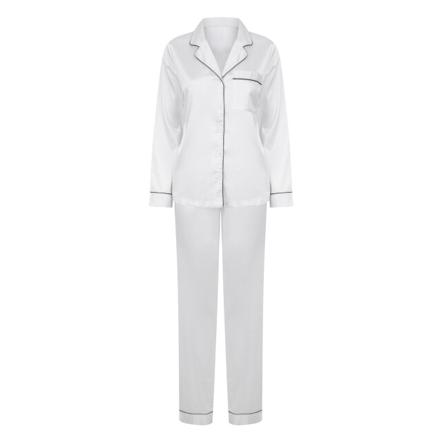 Towel City Dames satijnen lange pyjama set UTLT5140_white large