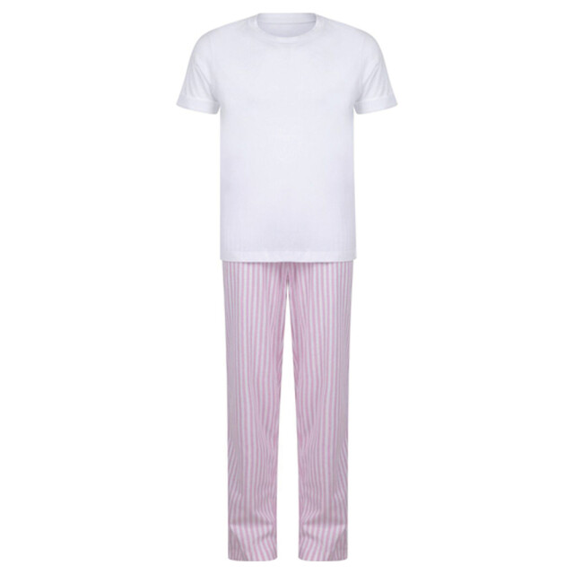 Towel City Pyjamaset met streepjes voor kinderen UTLT5053_whitepink large