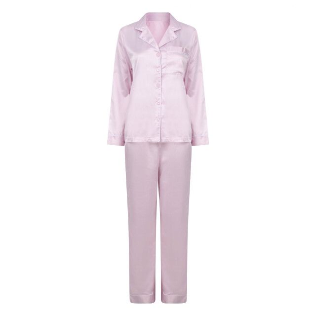 Towel City Dames satijnen lange pyjama set UTLT5140_lightpink large