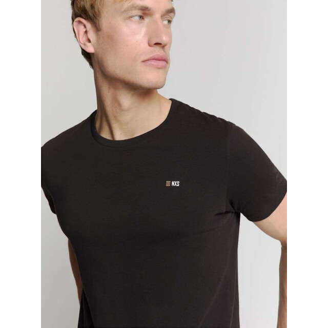 No Excess T-shirt crewneck solid basic black N3401D-020 large