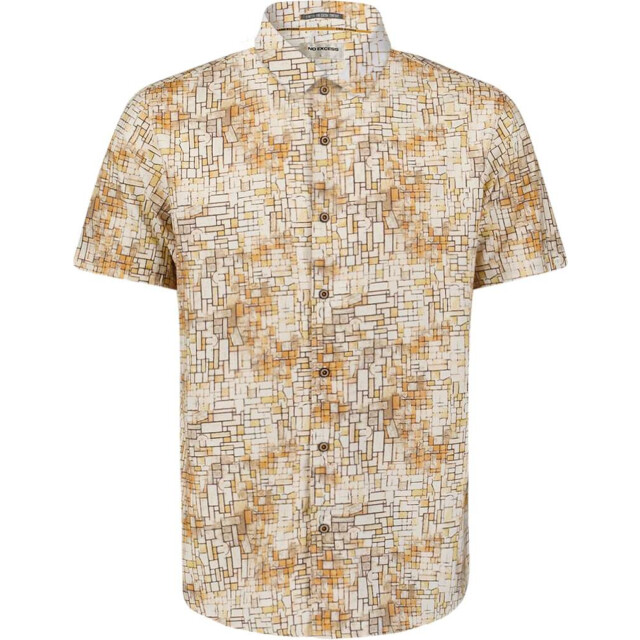 No Excess Shirt short sleeve allover printed yellow 27440391-070 large