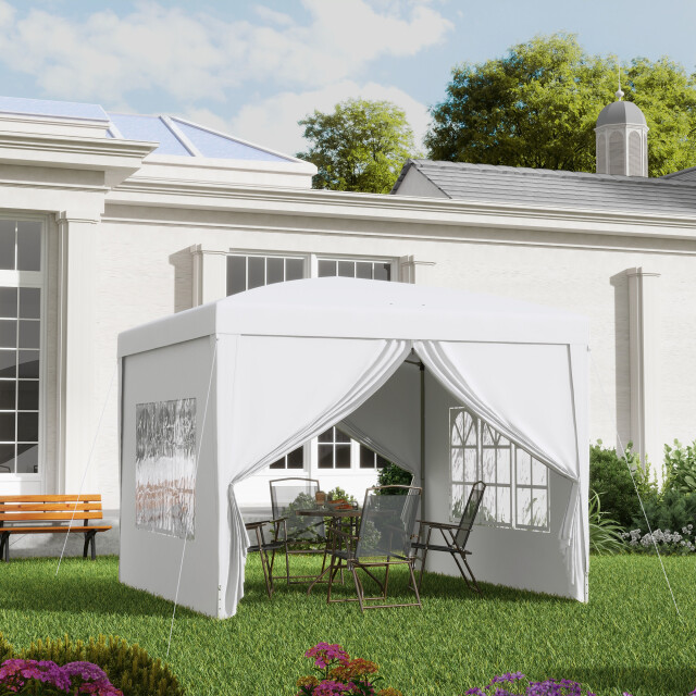 4goodz Outsunny partytent 3x3 m opvouwbaar met 4 zijwanden - 3208065 large