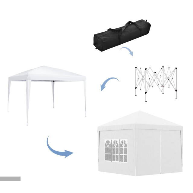 4goodz Outsunny partytent 3x3 m opvouwbaar met 4 zijwanden - 3208065 large