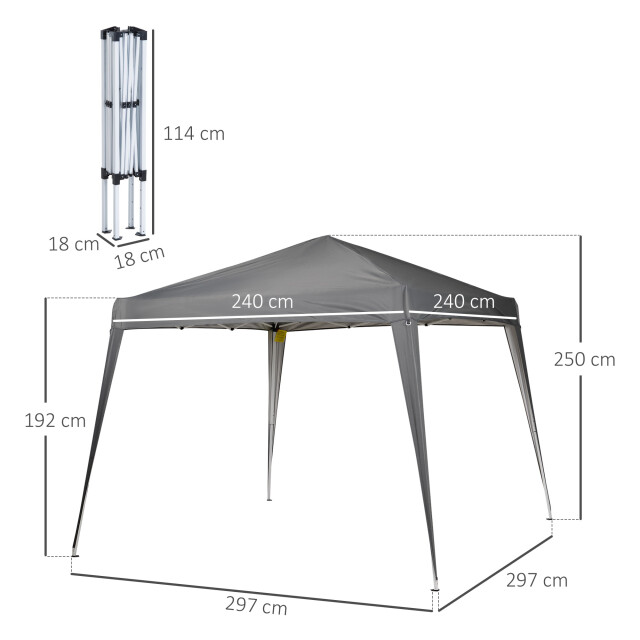 4goodz Opvouwbare partytent 240x240 cm voor tuin en feest grijs 3208071 large