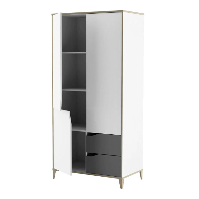 CaliCosy Kast 3 deuren 2 laden l88,9 cm wit en grijs genius 2932048 large