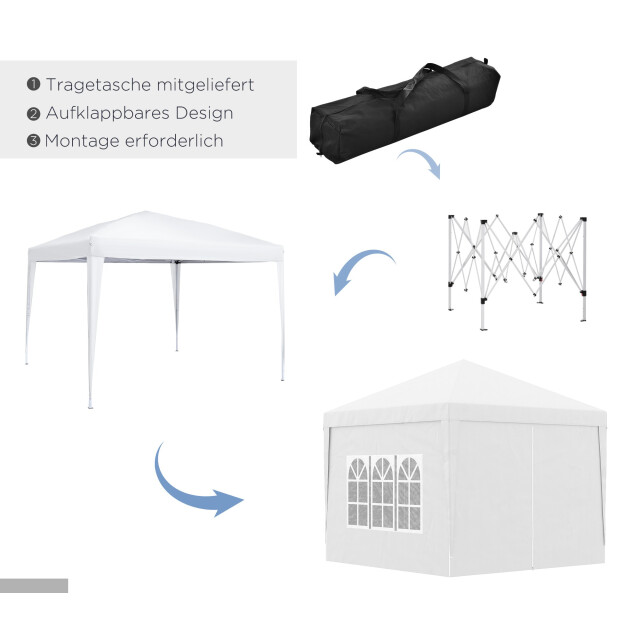 4goodz Outsunny partytent 3x3 m opvouwbaar met 4 zijwanden - 3208065 large