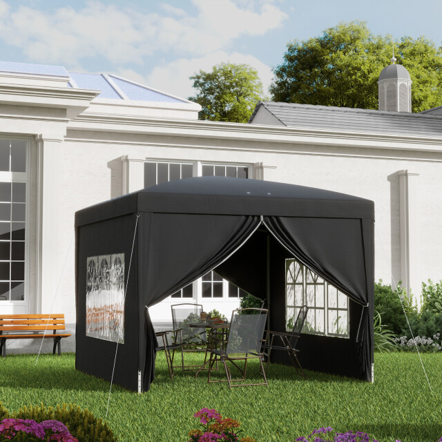 4goodz Outsunny partytent 3x3 m opvouwbaar met 4 zijwanden - 3208066 large