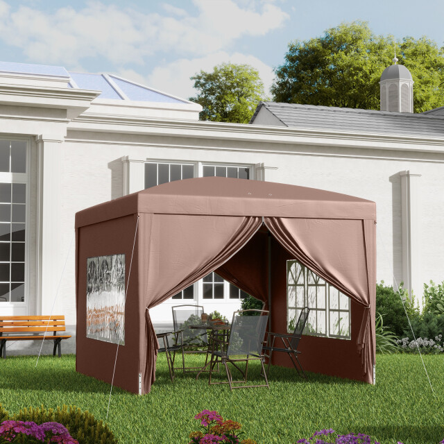 4goodz Outsunny partytent 3x3 m opvouwbaar met 4 zijwanden - 3208067 large